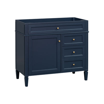 Bathroom Vanity Without Top Sink, Modern Bathroom Storage Cabinet With 2 Drawers And A Tip-Out Drawer, Frame (Not Include Basin Sink) - Blue