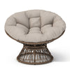 Ergonomic Wicker Chair With Cloud Thick Density Cushion, 3 Proof Cover High Capacity Iron Frame Fluid 360ÔøΩÔøΩÔøΩÔøΩÔøΩÔøΩÔøΩÔøΩÔøΩÔøΩÔøΩÔøΩÔøΩÔøΩÔøΩ Swivel - Beige / Brown