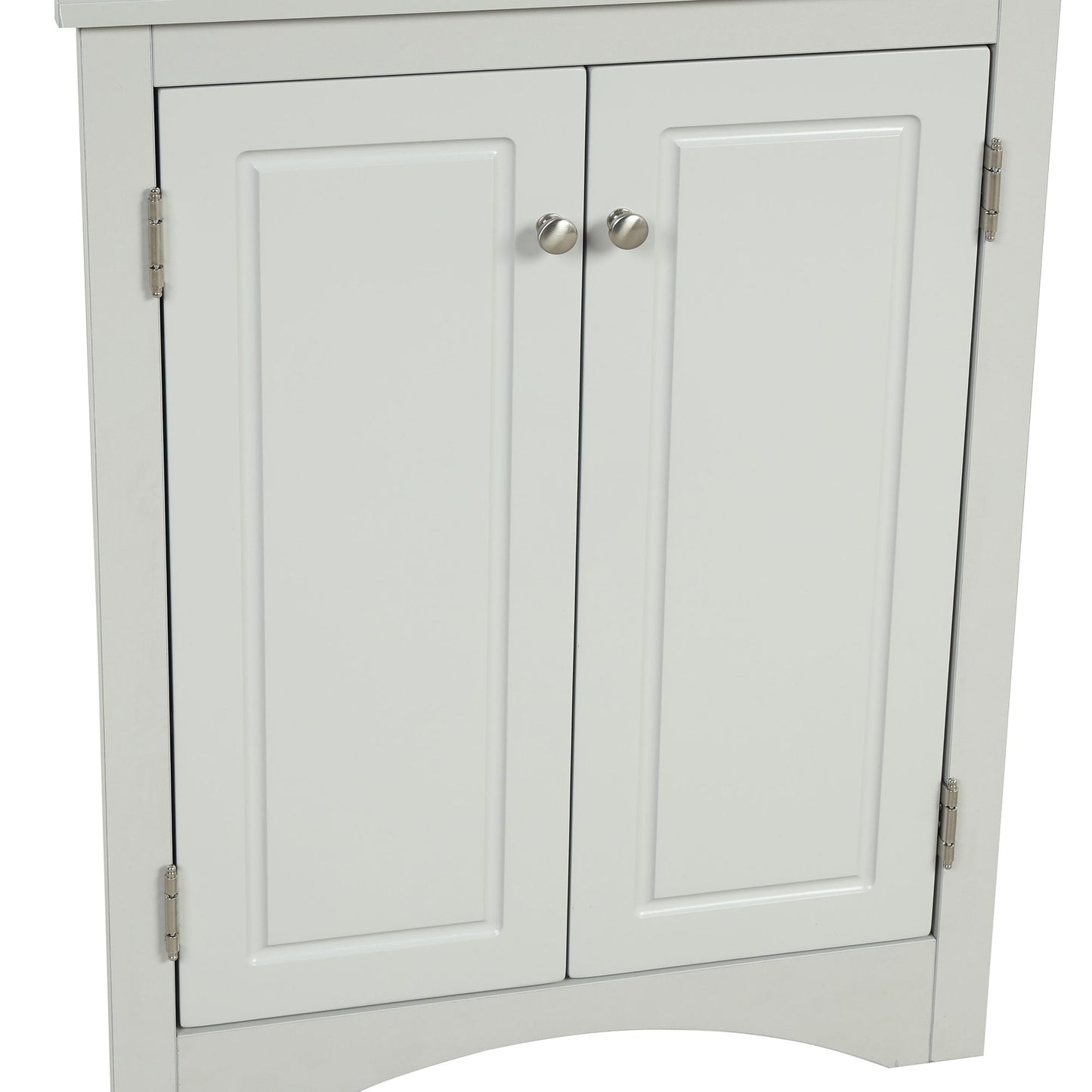 Triangle Bathroom Storage Cabinet With Adjustable Shelves, Freestanding Floor Cabinet For Home Kitchen - Gray