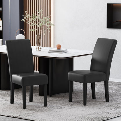 Contemporary Dining Chair (Set of 2) With Rubberwood Legs - Black