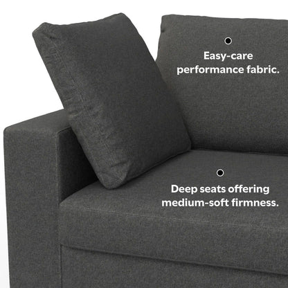 Charlie - Deep Seater Sofa - Dark Gray