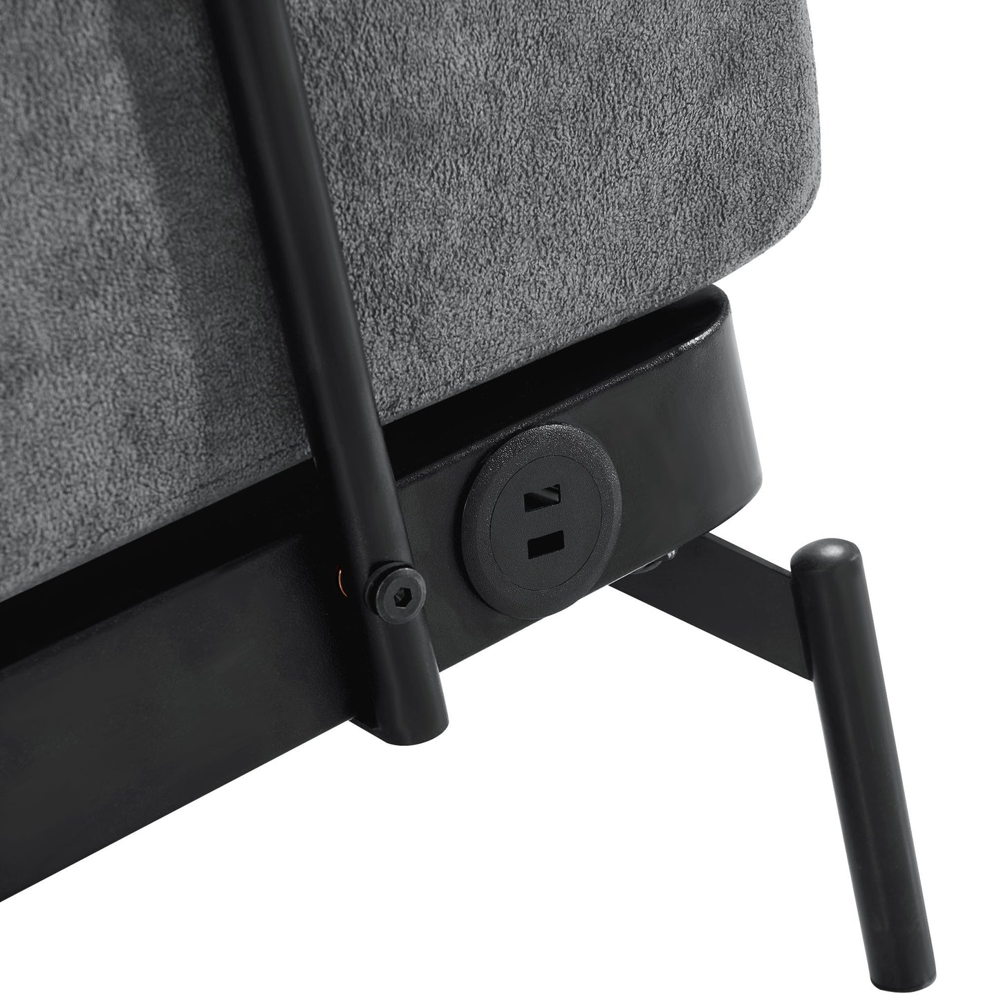 Modern Loveseat Sofa 59" Sofa Couch 2 Seater With USB Ports, Unique Cylindrical Armrests - Gray