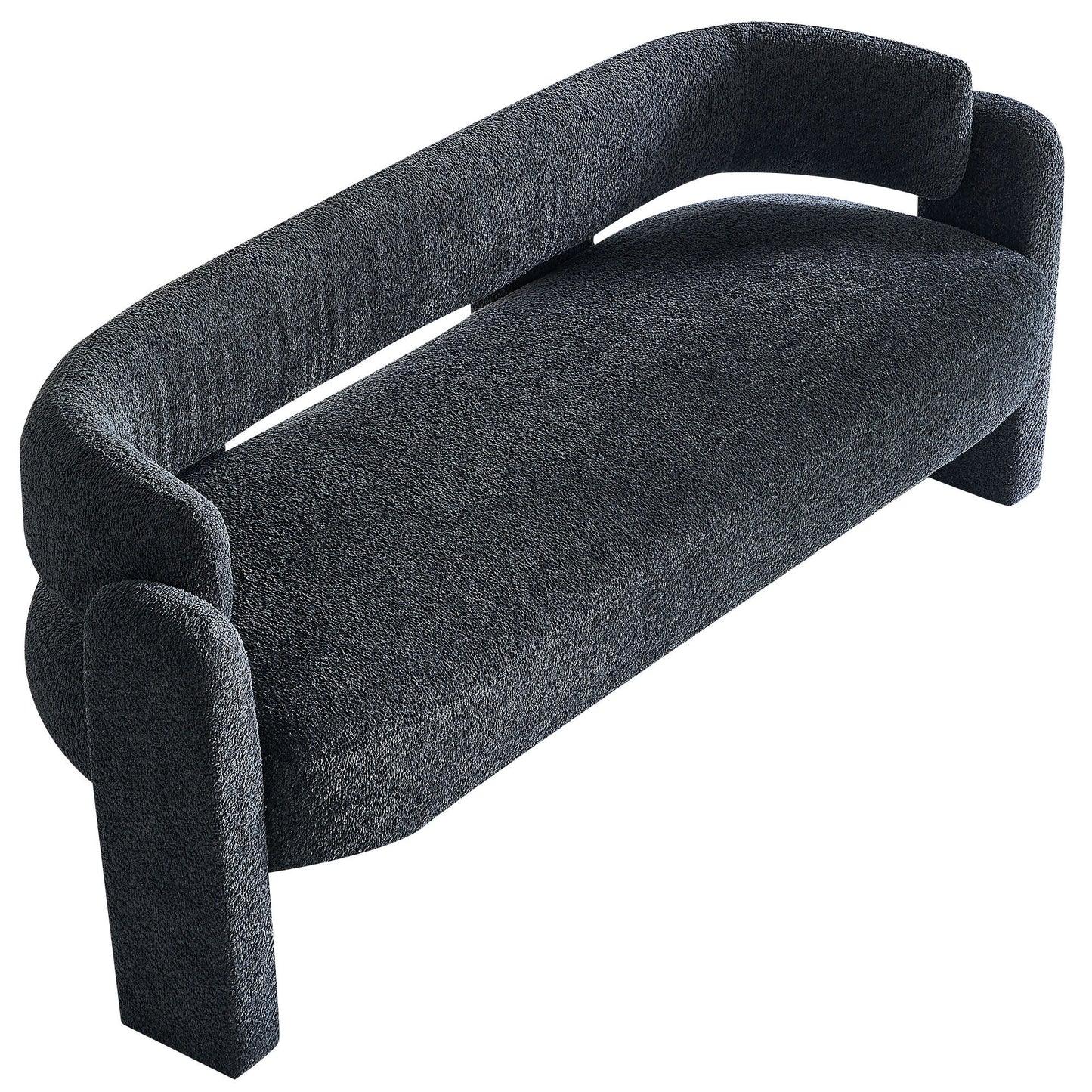 Boucle Upholstery Modern Sofa For Living Room - Dark Gray