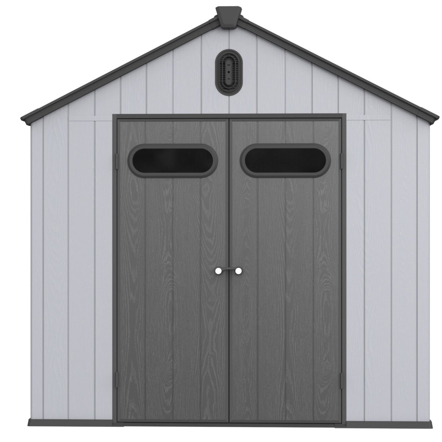 1 Resin Plastic Storage Shed For Backyard Garden With Spire Tool Storage - Black / Gray