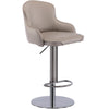 Black Titanium Stainless Steel Bar Stool, Grade Modern Leather Bar Chair With Backrest, Swivel Adjustable Height For Kitchen Counter And Dining Room - Gray