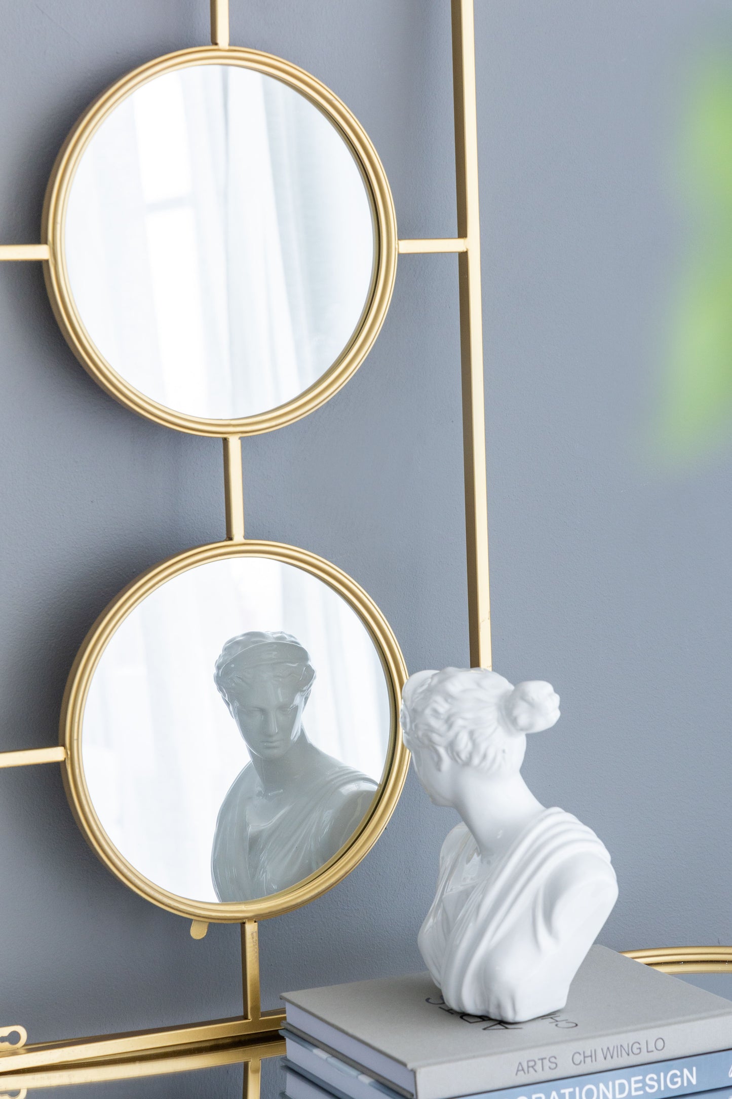 3 Mirror Piece Wall Mirror InRectangular Frame, Home Wall Decor For Bedroom Living Room - Gold