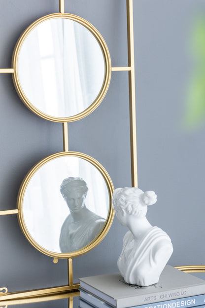 3 Mirror Piece Wall Mirror InRectangular Frame, Home Wall Decor For Bedroom Living Room - Gold