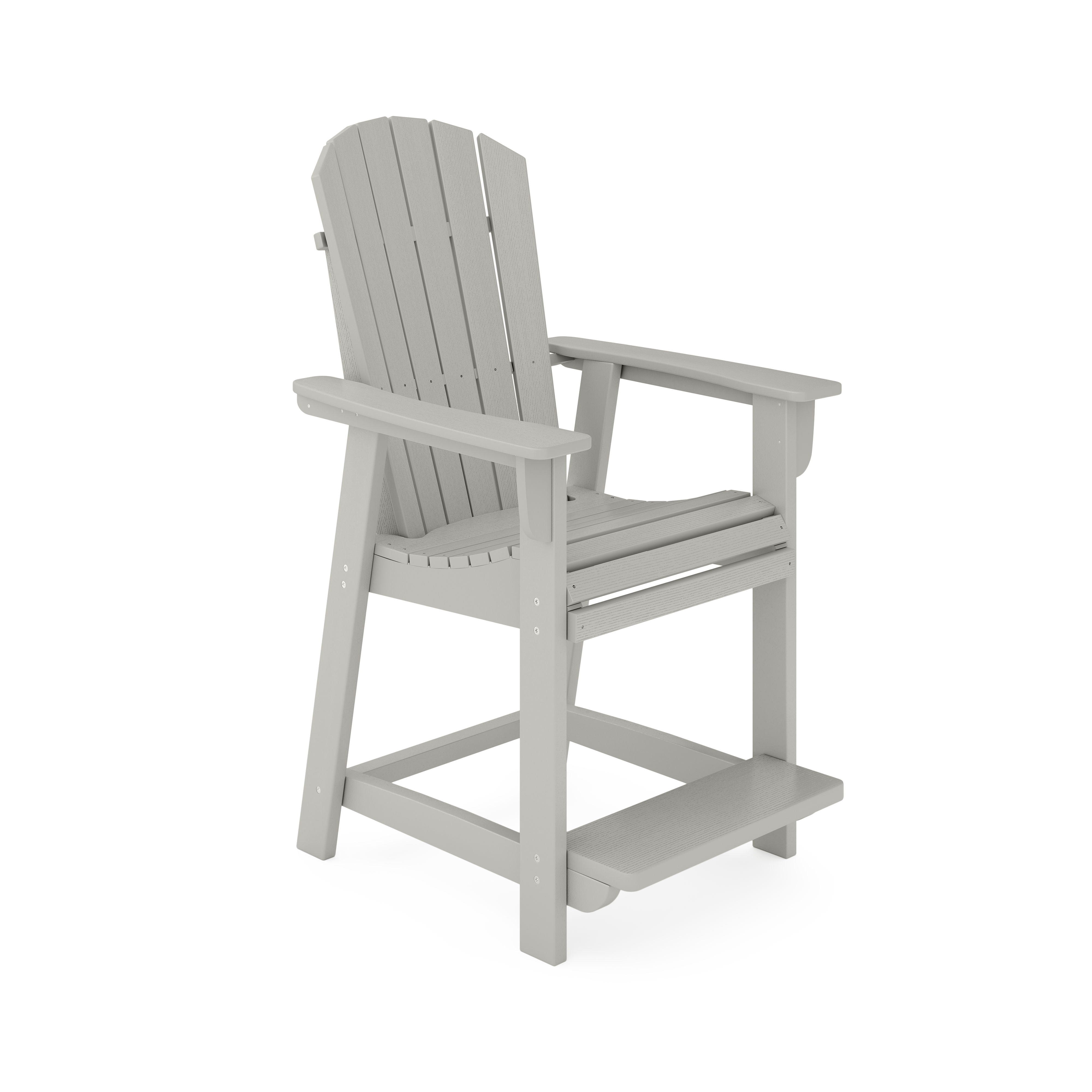 Adirondack Style Counter Chair Stylish HDPE Poly Lumber For Dining, Patio, And Garden Comfort - Dark Gray