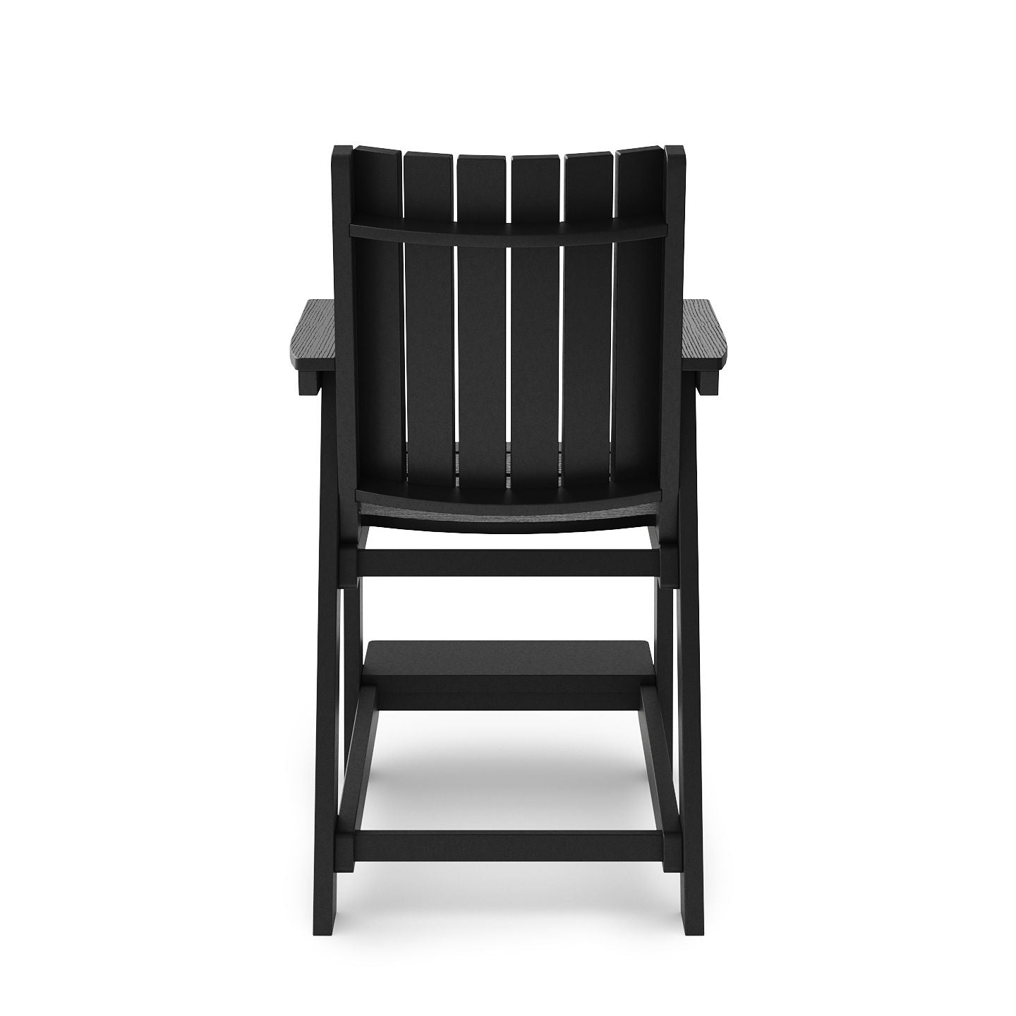 Modern Counter Chair Sleek HDPE Poly Lumber For Dining, Patio, And Garden Comfort - Black