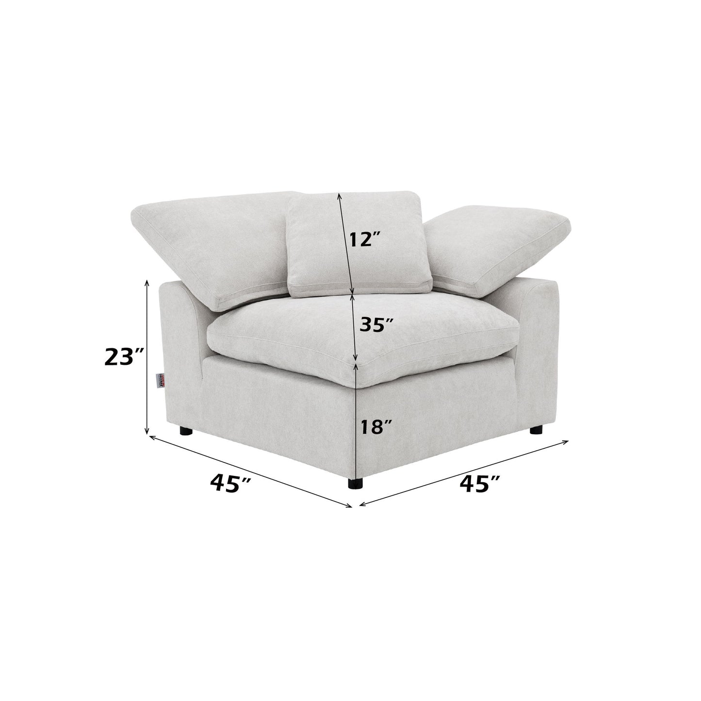Naveen - 4 Piece Modular Sectional With Ottoman - Ivory