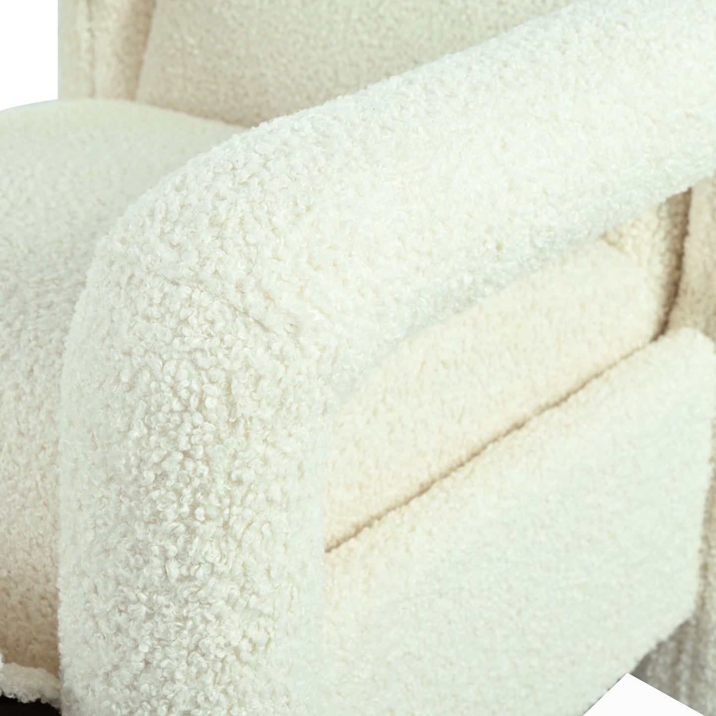 Push Back Recliner Armchair Upholstered Single Sofa With Adjustable Backrest For Living Room - Beige