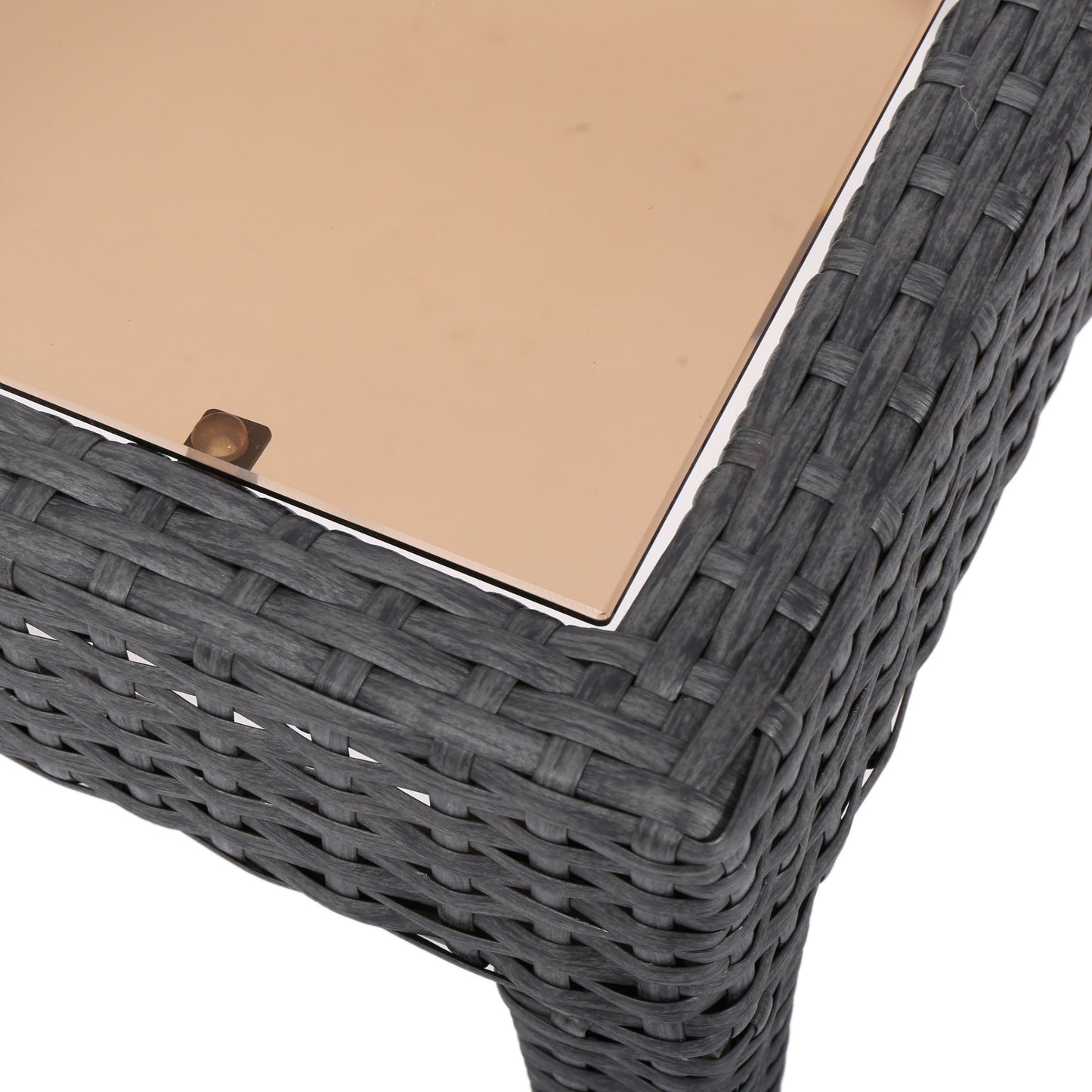 Outdoor Antibes Wicker Side Table, Accent Table - Gray