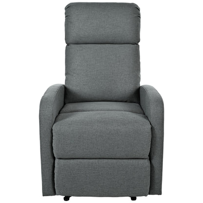 Modern Manual Recliner, Home Theater Chair With Adjustable Backrest For Living Room - Charcoal