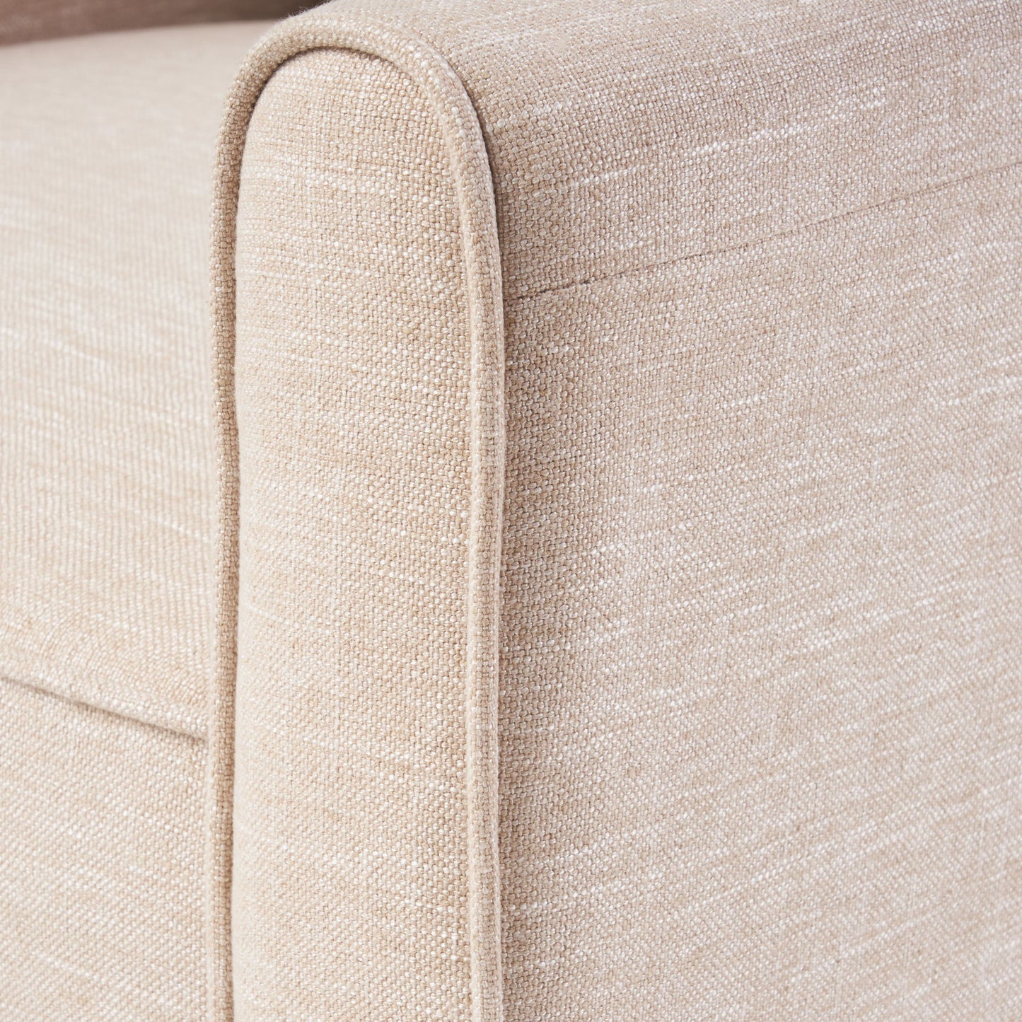 Linen Push Back Chair For Elegant Home - Light Beige