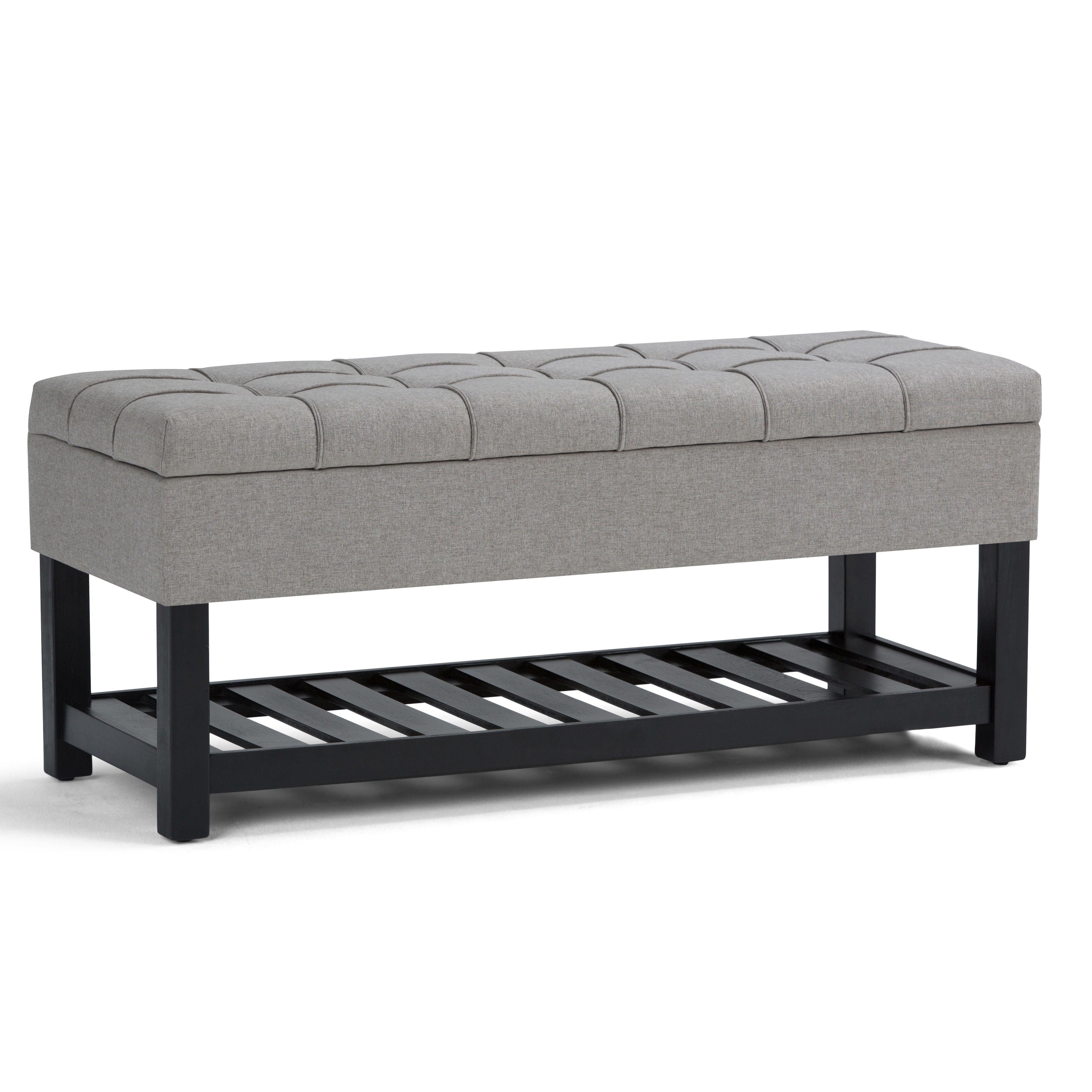 Saxon - Storage Ottoman Bench - Dove Gray