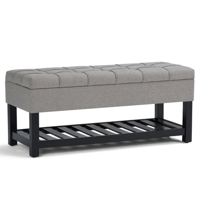 Saxon - Storage Ottoman Bench - Dove Gray