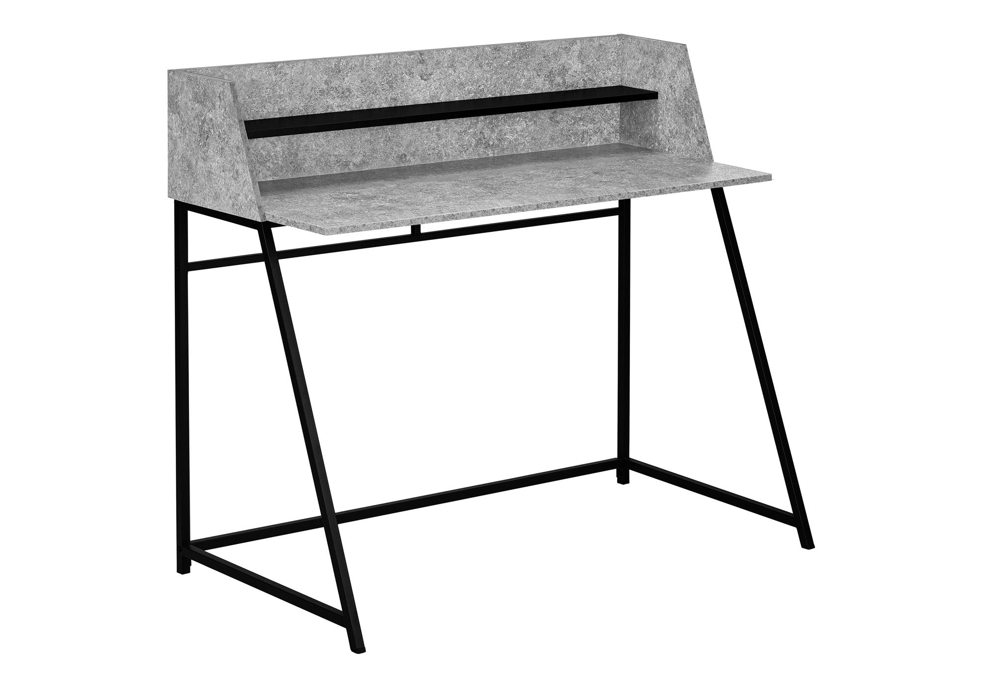 Computer Desk For Home Office, Laptop, Storage Shelves, Elegant Design - Gray