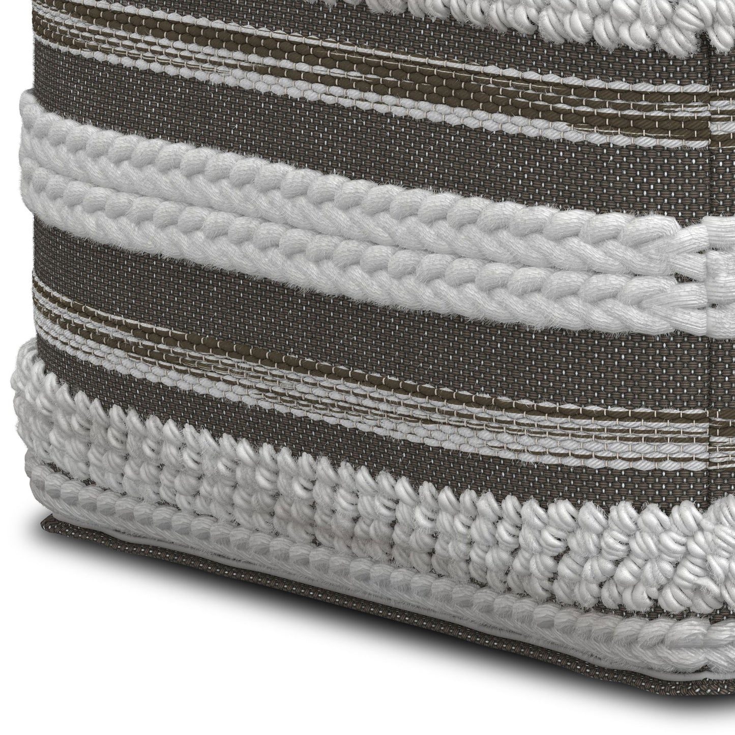 Sommer - Square Pouf - Natural / Taupe Gray