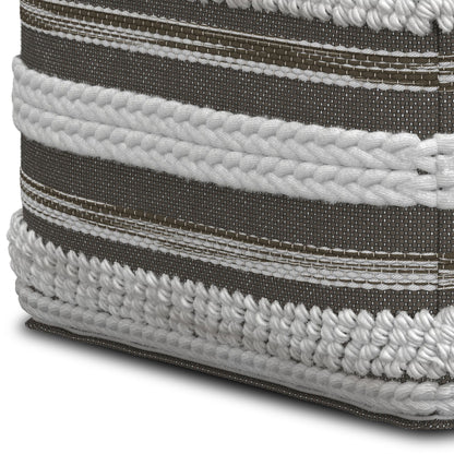 Sommer - Square Pouf - Natural / Taupe Gray