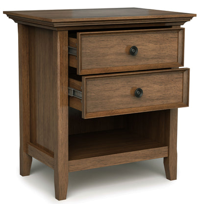 Amherst - Bedside Table - Rustic Natural Aged Brown
