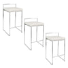 Fuji - Contemporary, Stackable Counter Stool (Set of 3) - White
