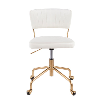 Tania - Contemporary Task Chair - Gold / Cream