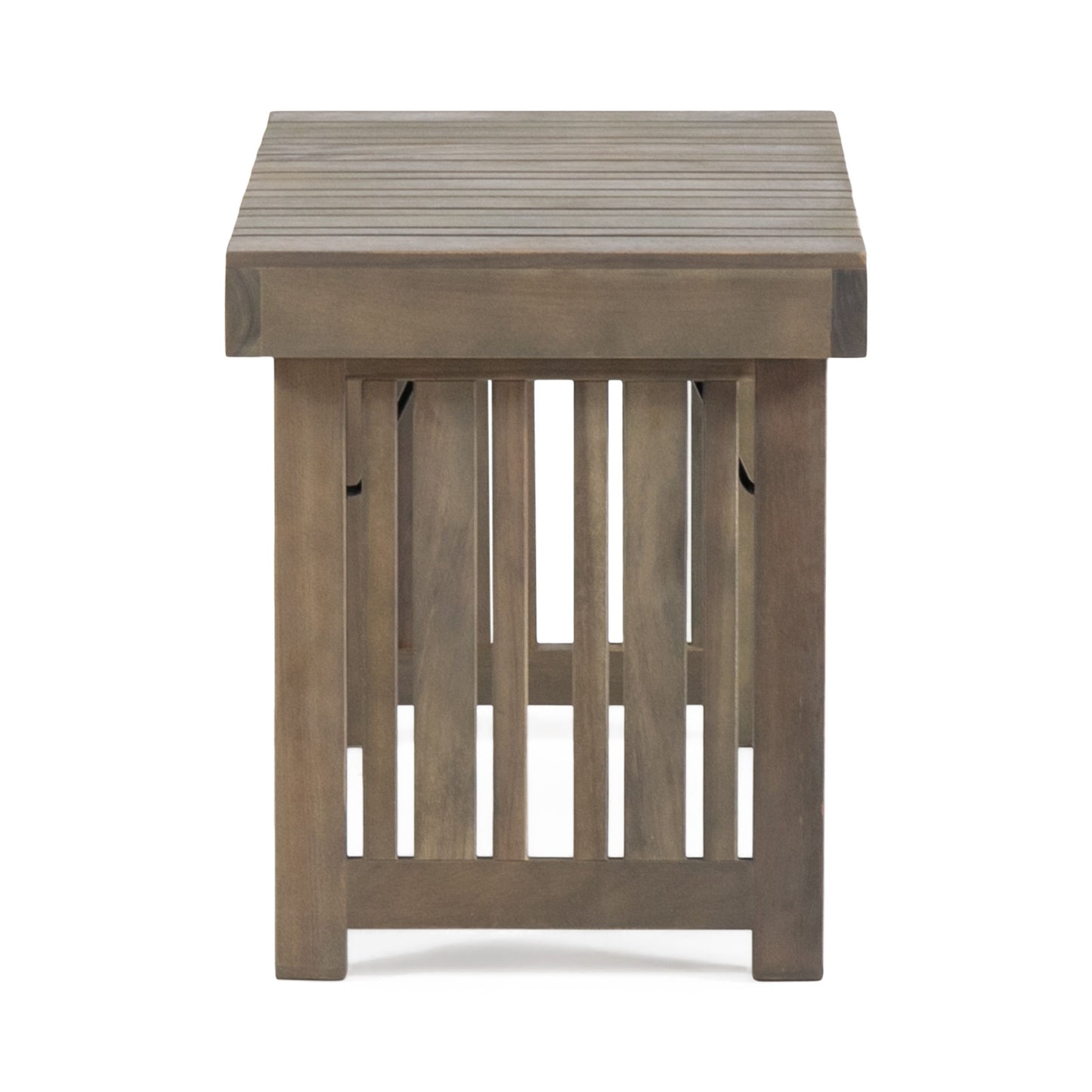 Temptation - Outdoor Foldable Side Table With Slat Design - Gray