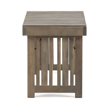 Temptation - Outdoor Foldable Side Table With Slat Design - Gray