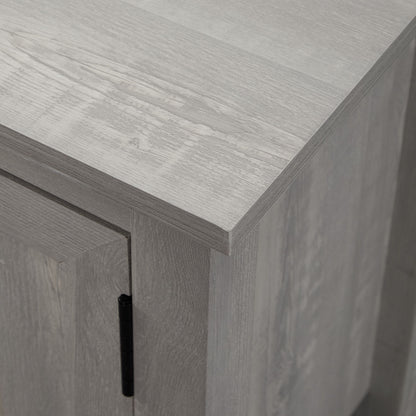 Modern Farmhouse 2 Door Grooved 70" TV Stand For 85" TVs - Stone Gray