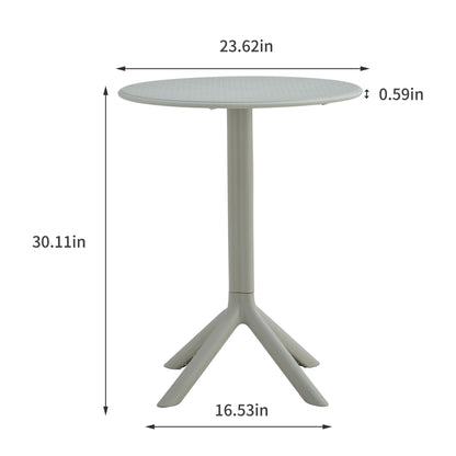 3 Piece Plastic Arm Chair Bistro Grs Premium Ocean Plastic - Light Gray