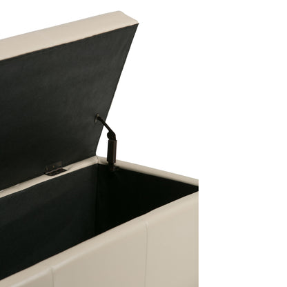 Avalon - Storage Ottoman Bench - Satin Cream