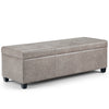 Avalon - Storage Ottoman Bench - Distressed Gray Taupe