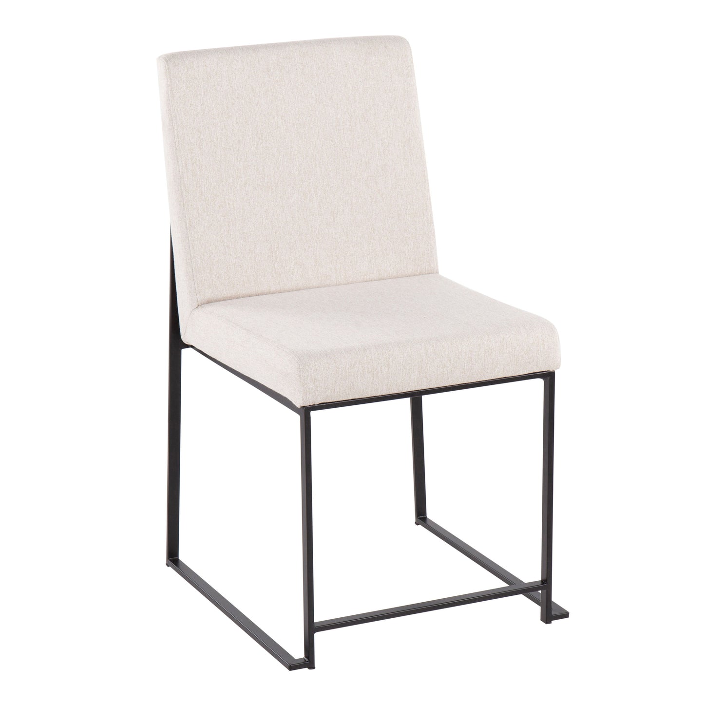 Fuji - Contemporary High Back Dining Chair (Set of 2) - Black / Beige