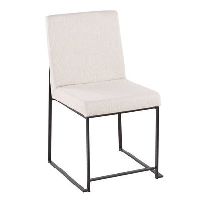Fuji - Contemporary High Back Dining Chair (Set of 2) - Black / Beige