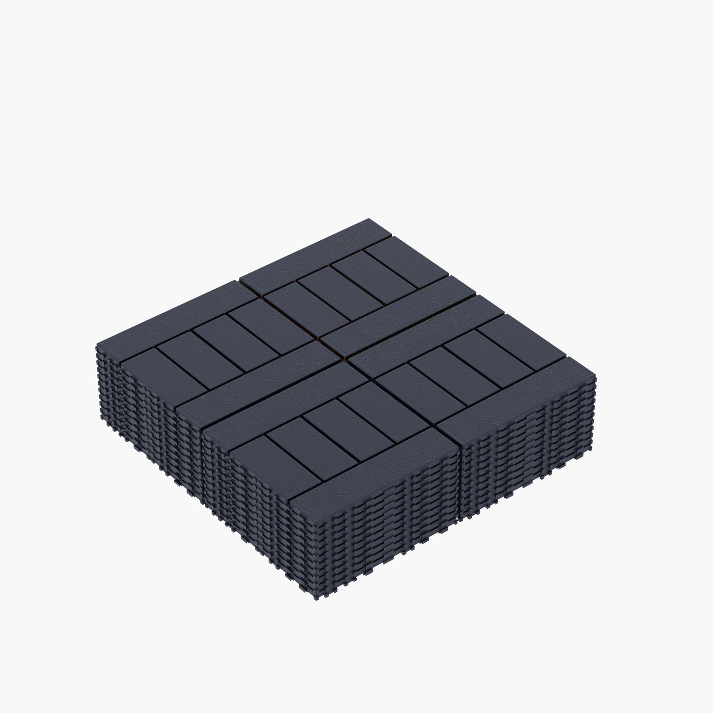 H Style Diy - Module Interlocking Patio Deck Tiles - Dark Gray