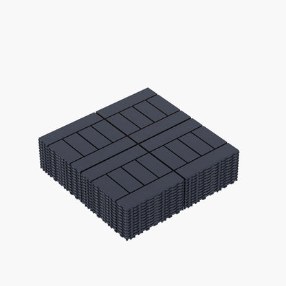 H Style Diy - Module Interlocking Patio Deck Tiles - Dark Gray