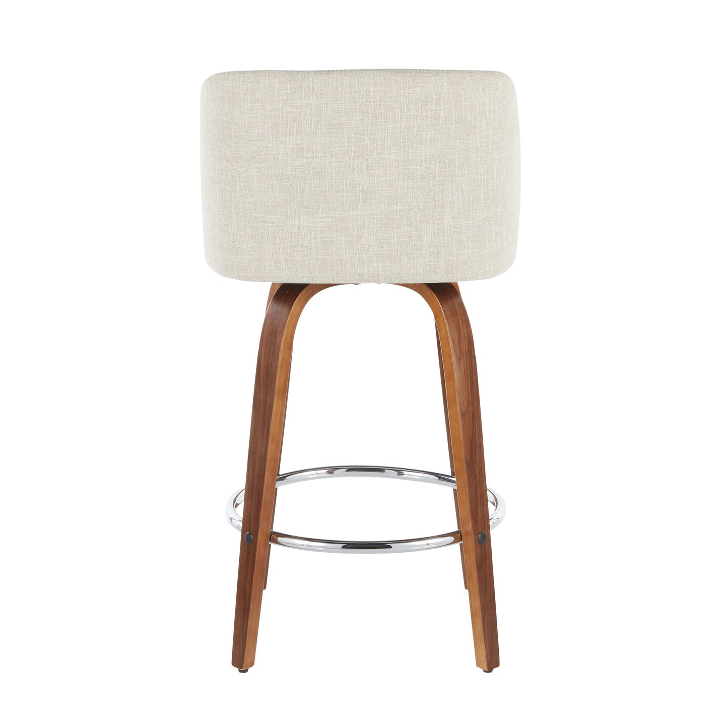 Toriano - Mid-Century Modern Counter Stool (Set of 2) - Walnut / Cream