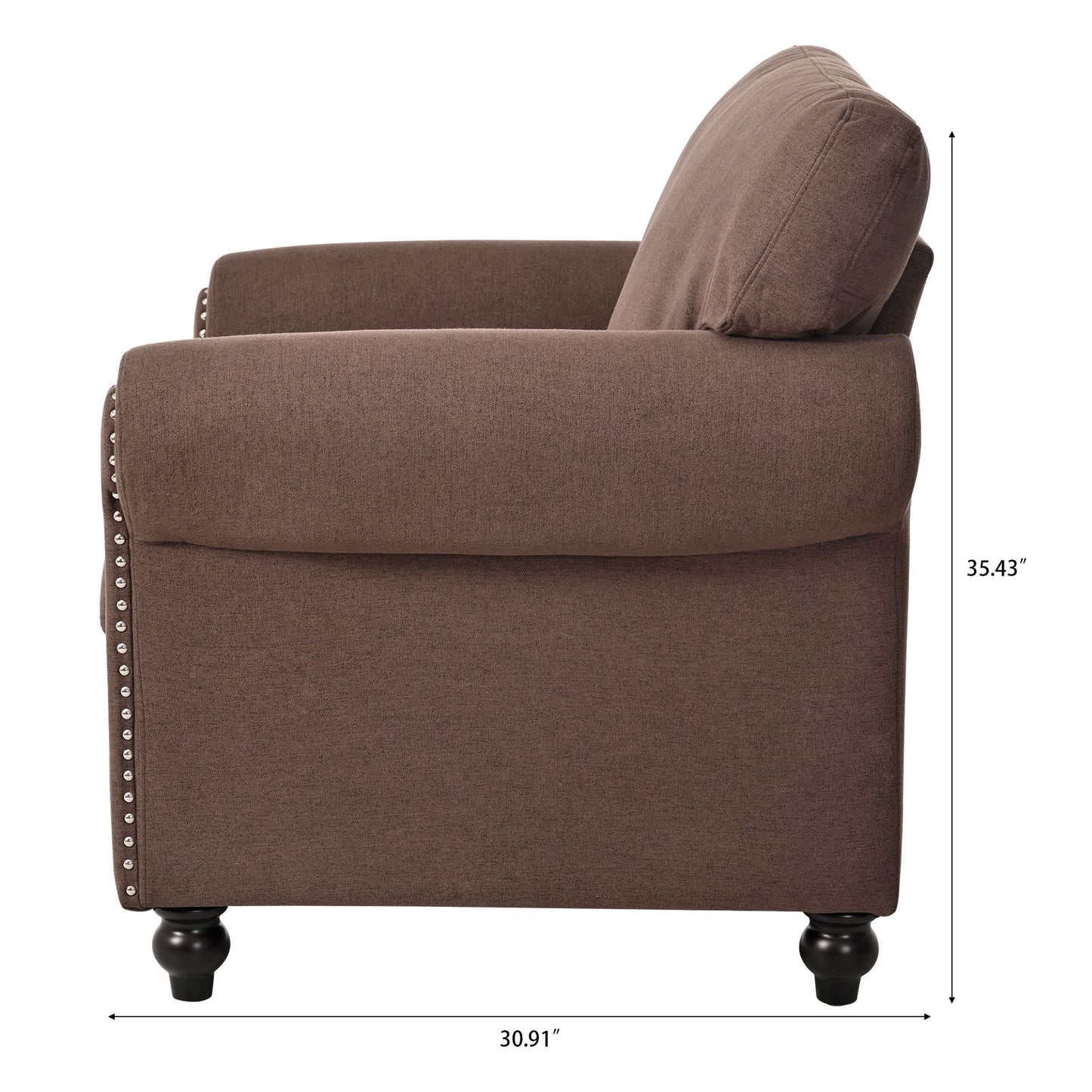 37.4" 1 Seater Sofa - Brown