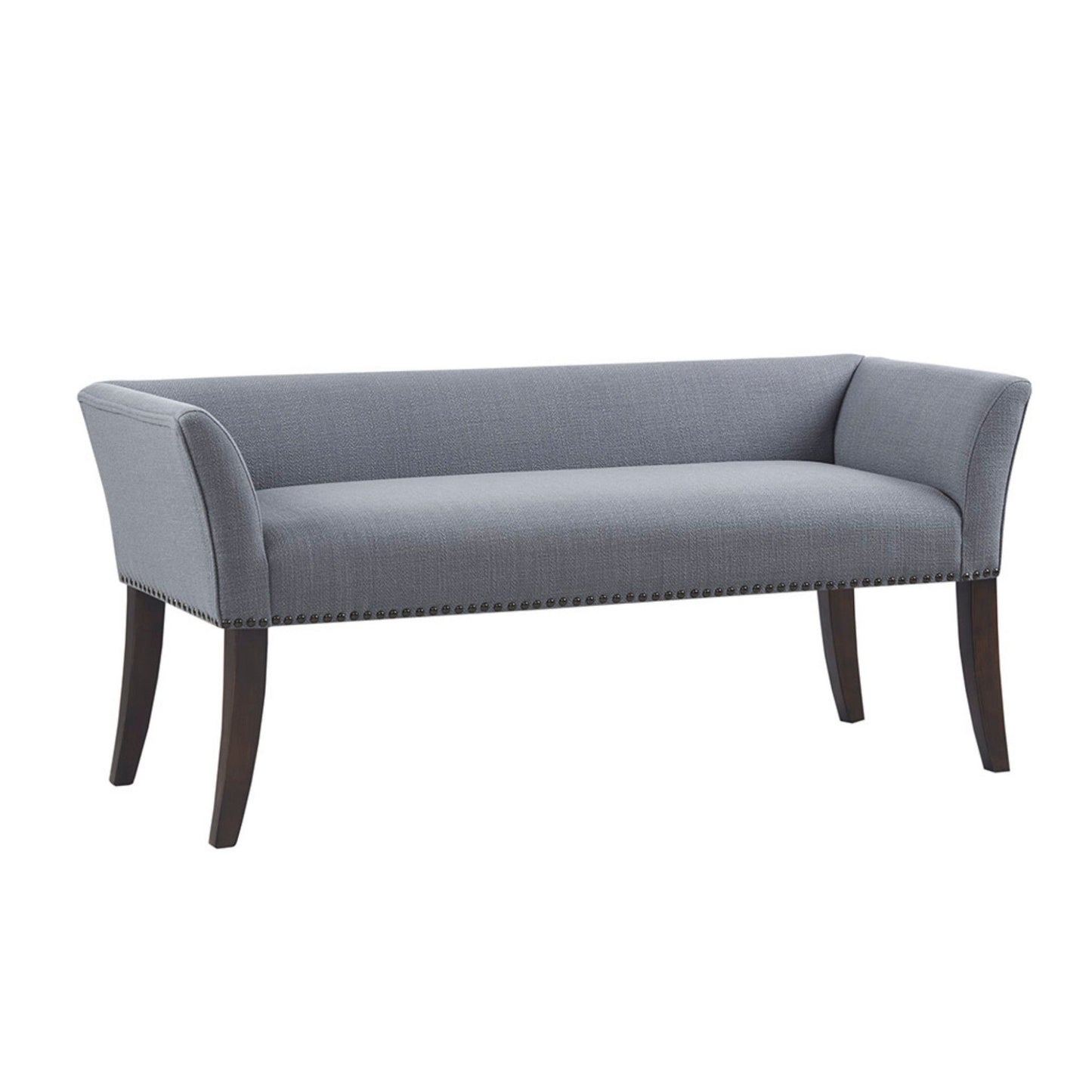 Accent Bench With Low Back And Flared Arms - Slate Blue