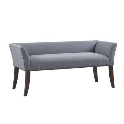 Accent Bench With Low Back And Flared Arms - Slate Blue