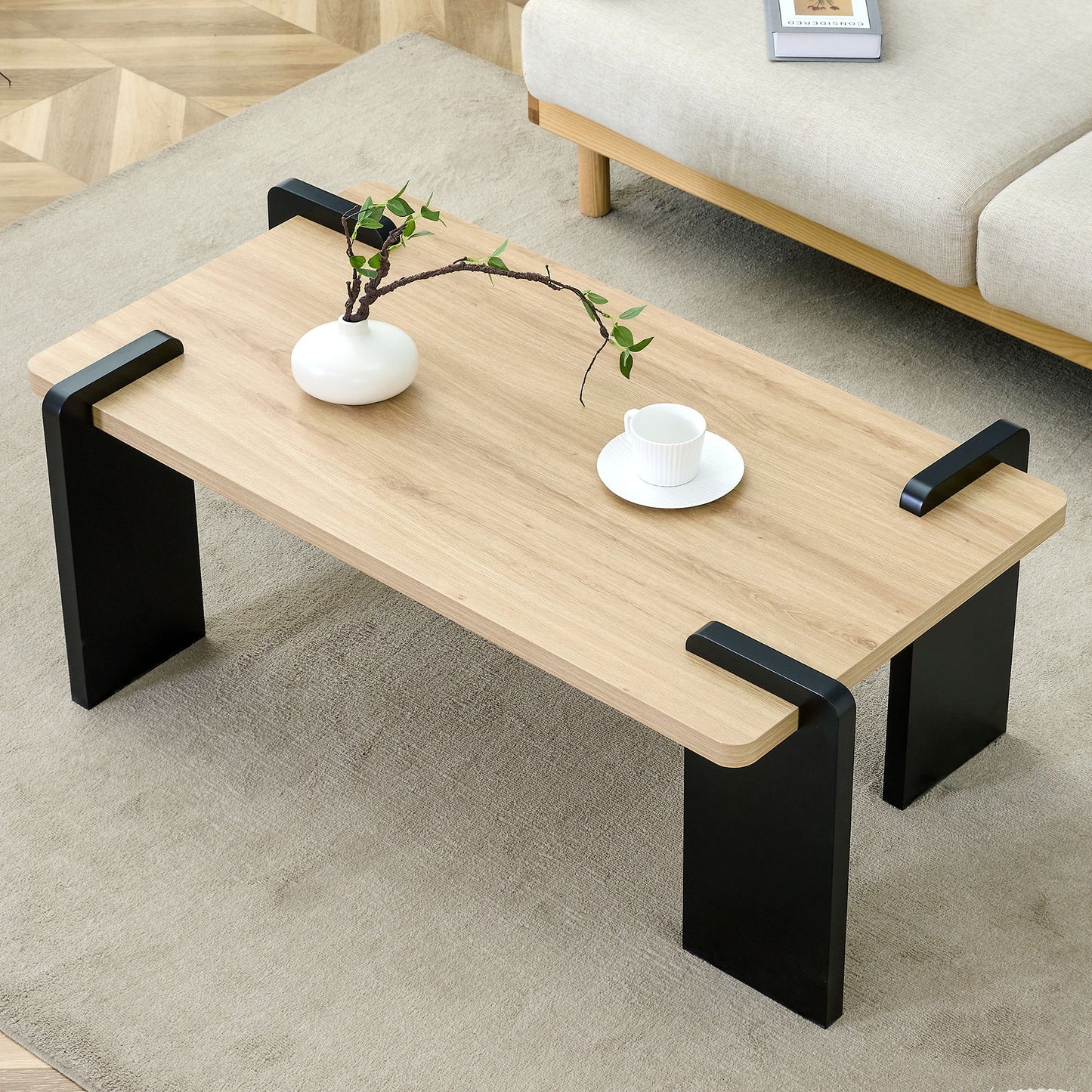 Coffee Table, Suitable For Modern Minimalist Living Rooms - Natural Wood
