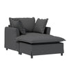 Oversized Chaise Lounge Indoor Single Sofa Bed With Wide Seat, Upholstered Lazy Sleeper Armchair With Movable Ottoman Reading Couch Set - Gray