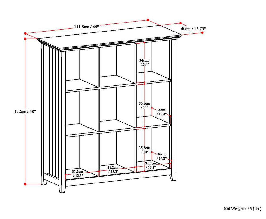 Acadian - 9 Cube Bookcase And Storage Unit - Brunette Brown