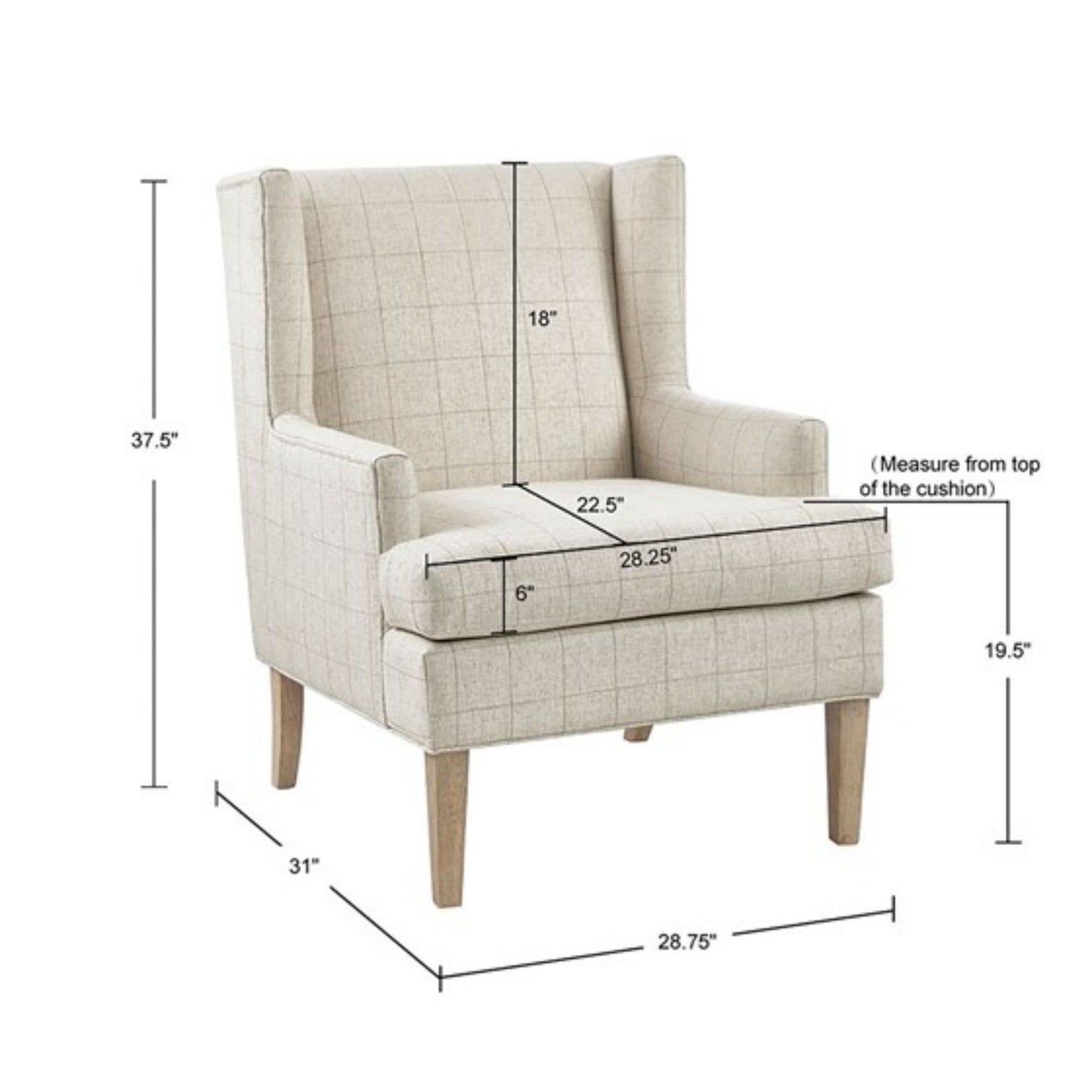Farmhouse Style Accent Chair - Beige