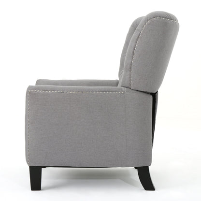 Modern Push Back Recliner - Light Gray