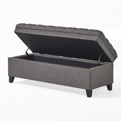 Juliana - Stylish Storage Ottoman With Extra Seating - Gray
