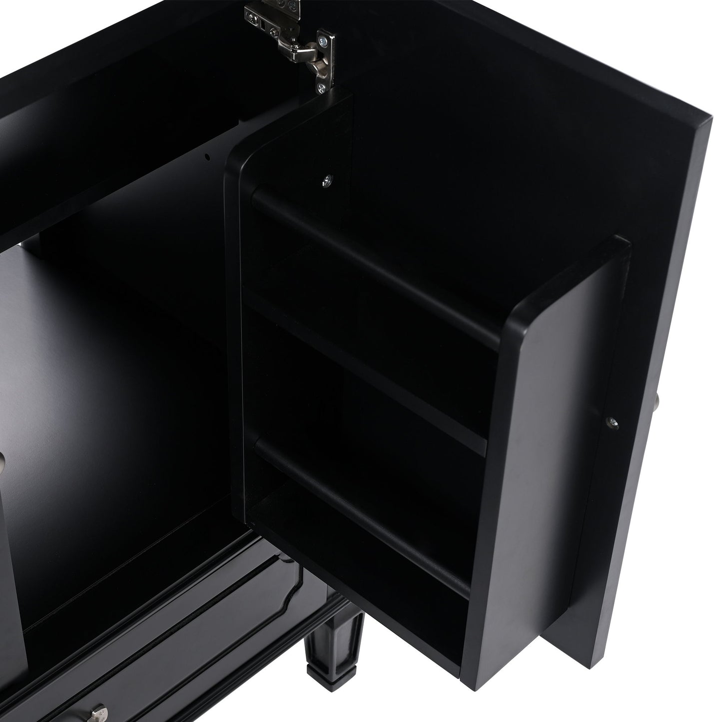 Vintage Style 30" Bathroom Vanity With Sink, Multi Functional Storage, Soft Closing Door - Black