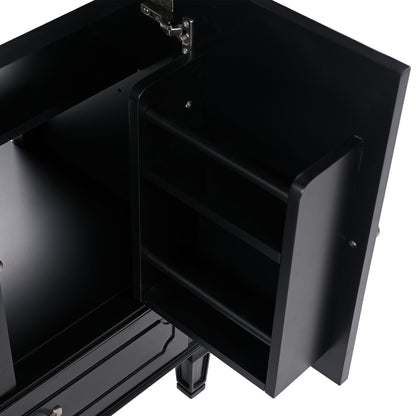Vintage Style 30" Bathroom Vanity With Sink, Multi Functional Storage, Soft Closing Door - Black