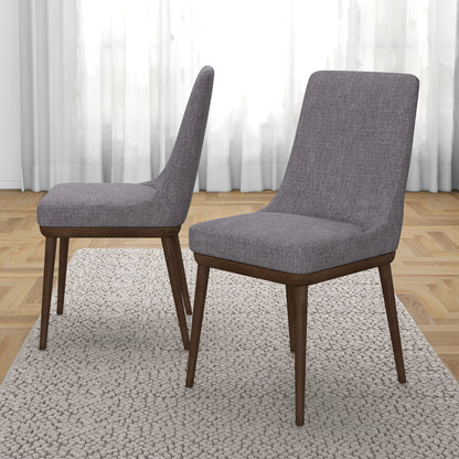 Kate - Mid-Century Modern Dining Chair (Set of 2) - Fabric - Gray