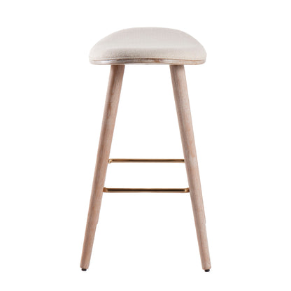 Saddle - Contemporary Counter Stool (Set of 2) - White Washed / Cream